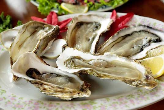 Fresh oysters, known for their aphrodisiac properties